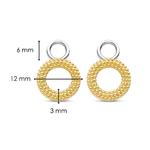 Textured Circle Gold Plate Silver Ear Charms