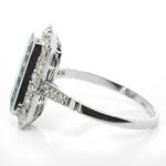 Platinum Aquamarine and Diamond Ring