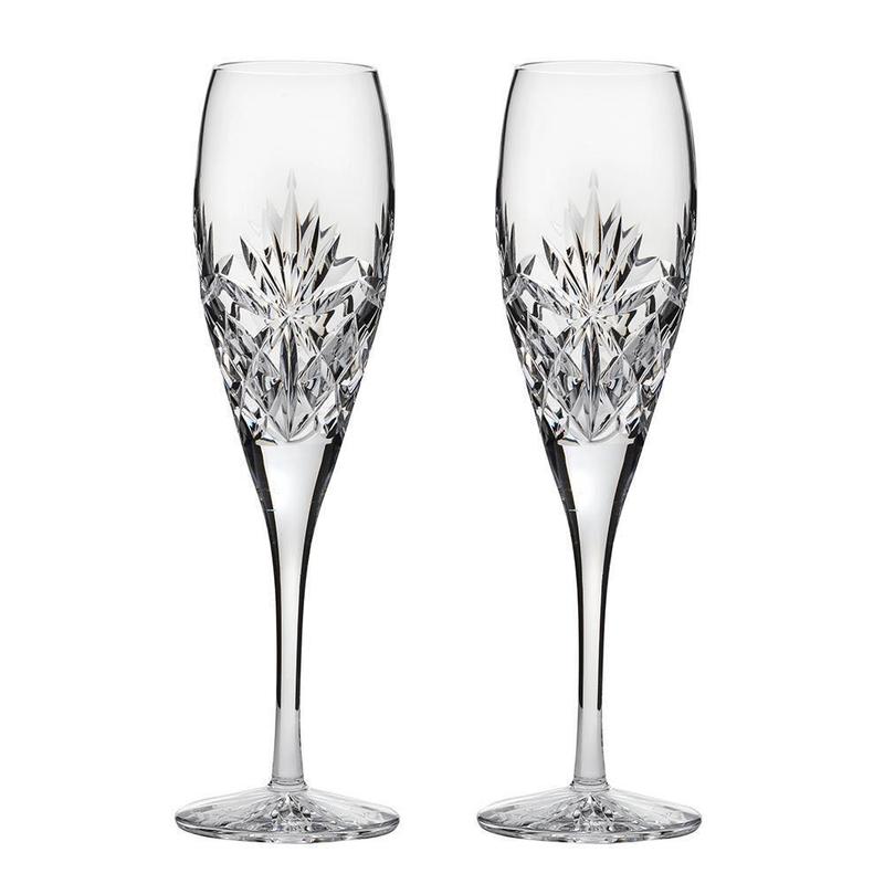 Set of Two Kintyre Crystal Champagne Flutes
