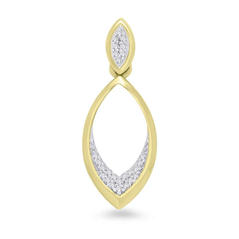 Open Marquise Shape Diamond Set 9ct Pendant