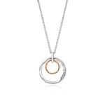 Ripples Double Hoop White Topaz & Silver Necklace