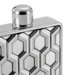 Hexagonal Design Pewter Hip Flask