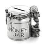 Teddy Bear Honey Pot Pewter Money Box