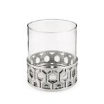 Hexagon Design Pewter Tumbler Glass