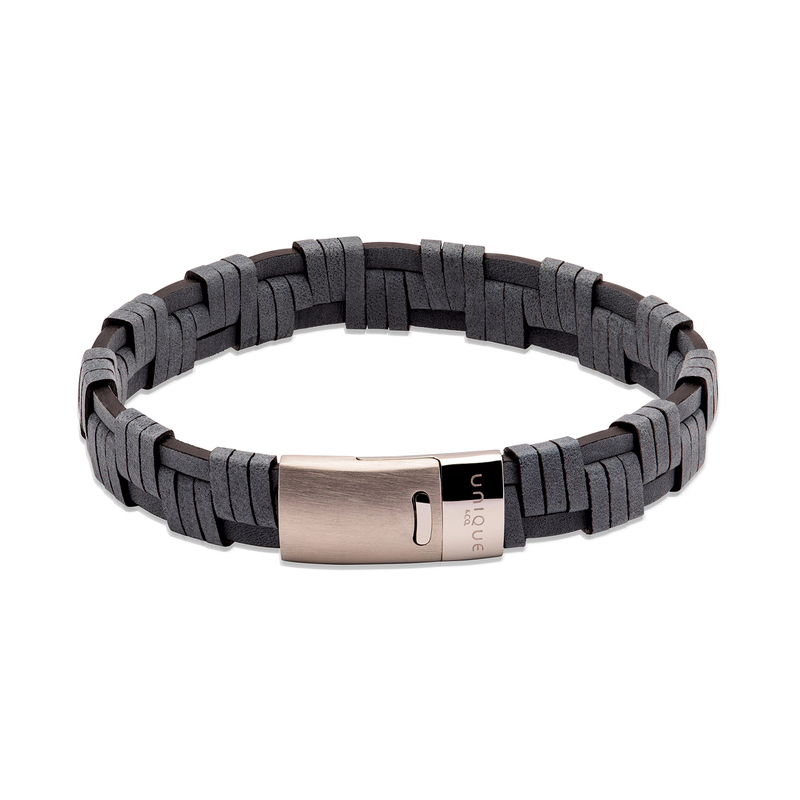 Unique & Co Navy Braided Leather Bracelet