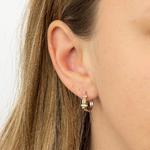 Linked Ring Silver & Cubic Zirconia Hoop Earrings