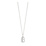 Initial 'B' Silver Pendant Necklace
