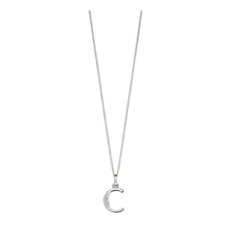 Initial 'C' Silver Pendant Necklace