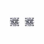 Four Claw Solitaire Cubic Zirconia Studs 4mm