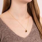 Engravable Tag Necklace With Solitaire Gold Plate