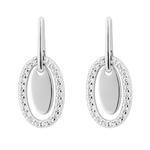 Oval Floating Disc Earrings With Cubic Zirconia