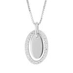 Oval Floating Disc Pendant With Cubic Zirconia