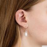 Navette Spinner Drop Earrings With Cubic Zirconia