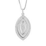 Navette Silver Spinner Pendant With Cubic Zirconia