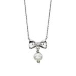 Freshwater Pearl Bow Silver Necklace