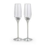 Domaine Pewter & Glass Champagne Flute Pair
