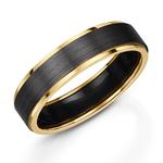 5.5mm 9ct Gold & Black Zirconium Wedding Ring