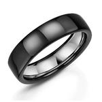 6mm Silver & Black Zirconium Polished Wedding Ring