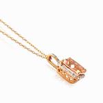 9ct Rose Gold Diamond and Morganite Necklace