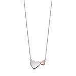 Silver Rose Gold Double Heart Necklace
