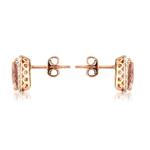 9ct Rose Gold Diamond and Morganite Stud Earrings