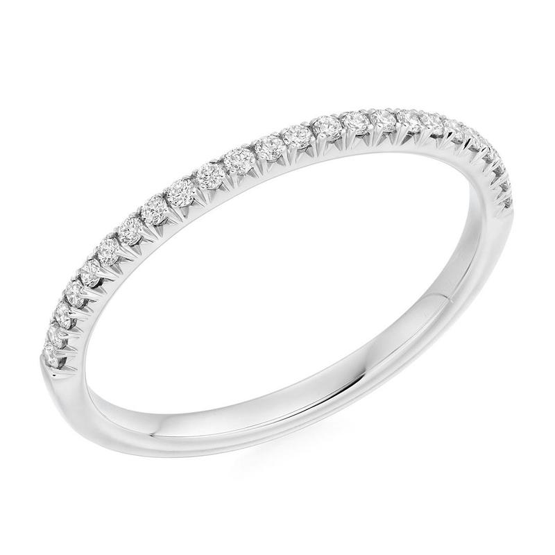 0.15ct Diamond 9ct White Gold Half Eternity Ring