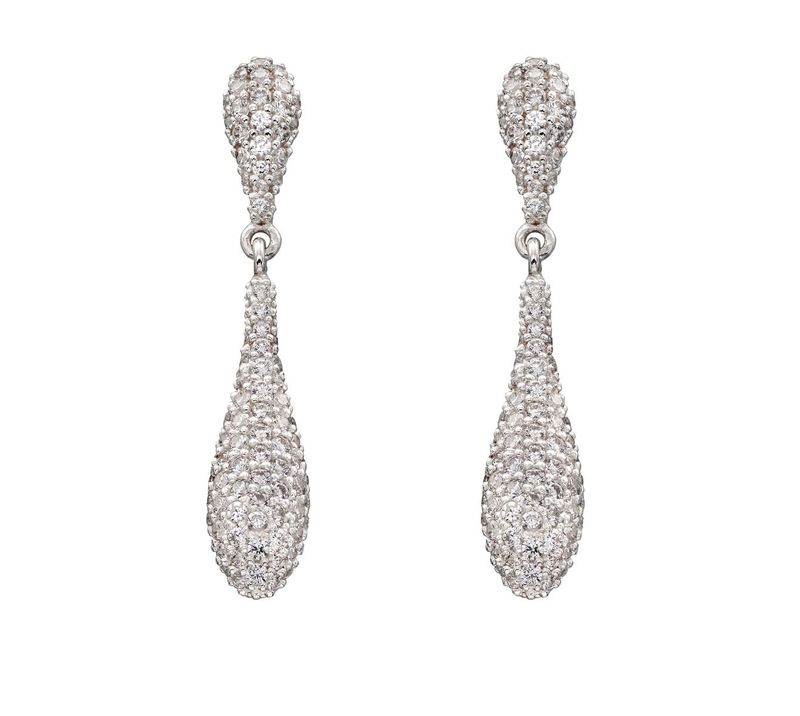 Droplet Earrings with Cubic Zirconia Stones