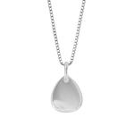 Droplet Silver Tag Pendant with Diamond