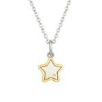 Star Silver & Gold Plated Necklace with Diamond