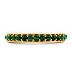 Malachite Gold Plated Silver Band Ring