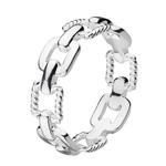 Textured Chain Link Silver Ring