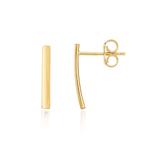 9ct Yellow Gold Curved Bar Drop Earrings