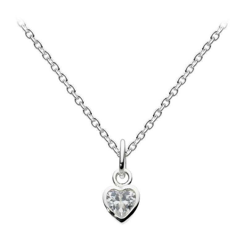 Tiny Heart Cubic Zirconia Sterling Silver Pendant