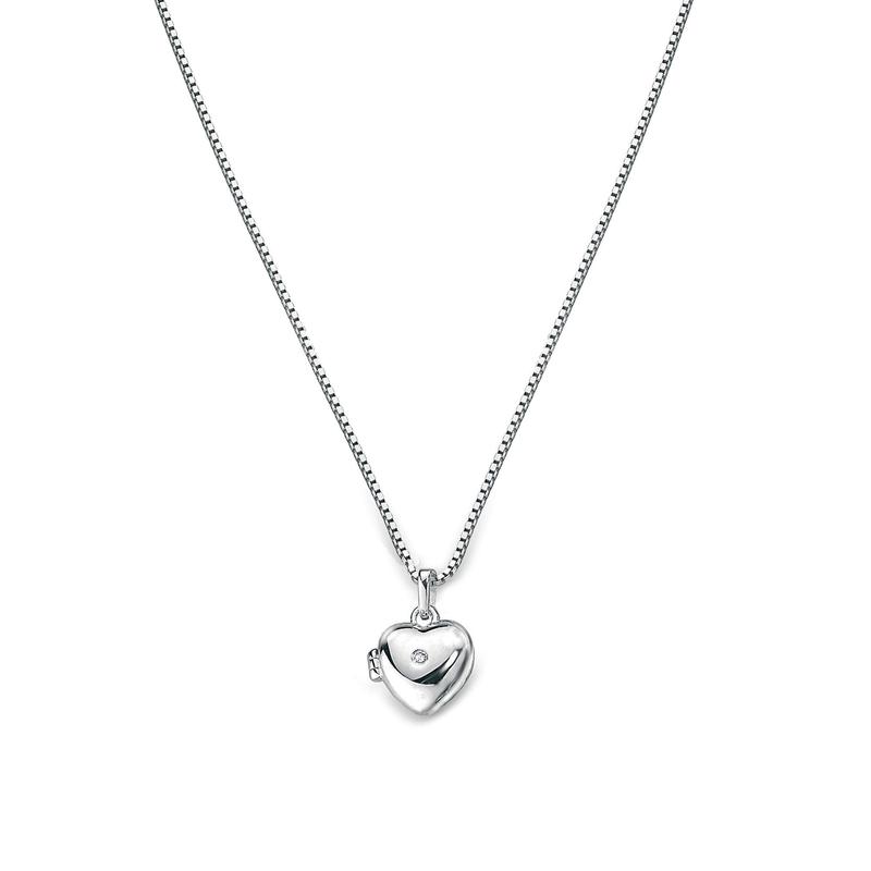 Medium Heart Locket Pendant With Diamond