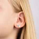 Rainbow Silver Earrings with Enamel & Diamond