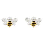 Bee Silver Stud Earrings with Diamond