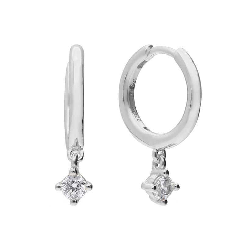 Assembled Hoop Earrings With Cubic Zirconia