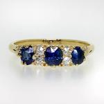 18ct Sapphire & Diamond Three Stone Ring