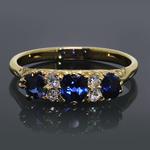 18ct Sapphire & Diamond Three Stone Ring