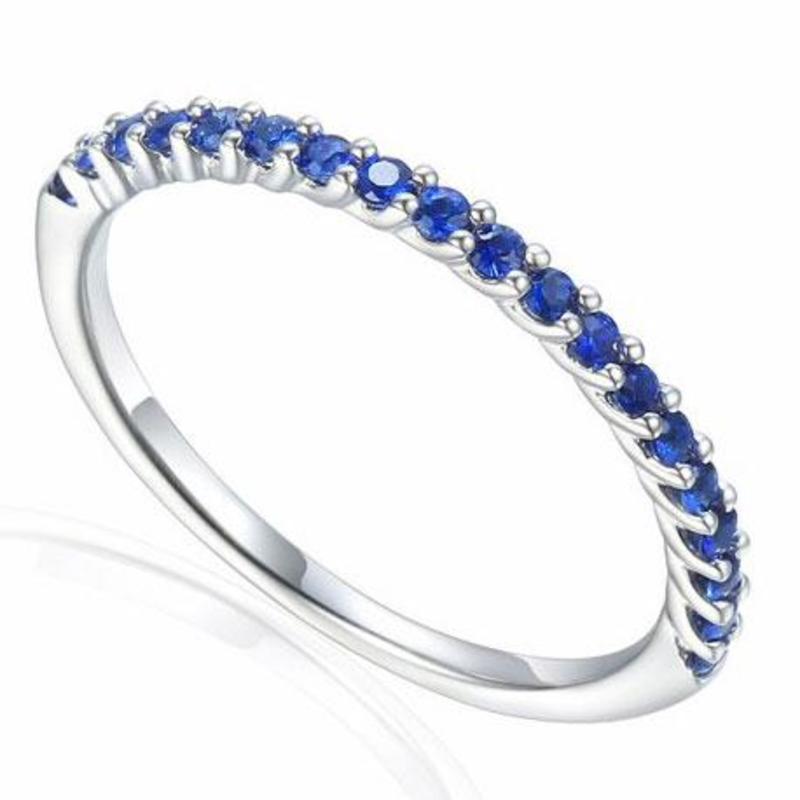 Sapphire Half Eternity 9ct White Gold Ring