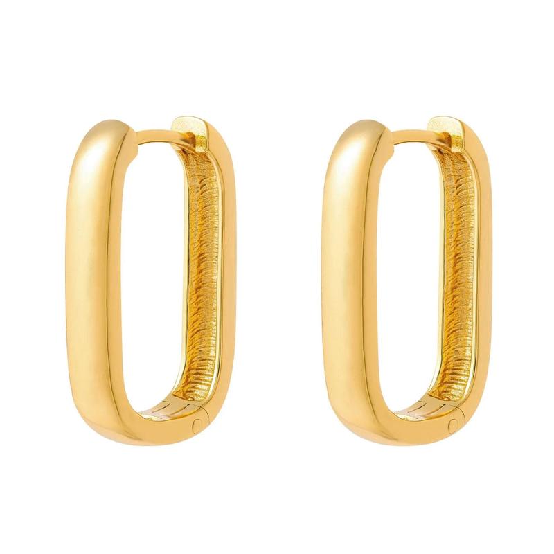 Oval Hoops Gold Plated Silver