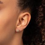 0.16ct Diamond Flower Stud Earrings 9ct Gold