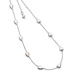 Desire Kiss Blush Heart Silver Station Necklace