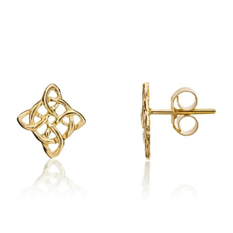 Yellow Gold 9ct Celtic Style Stud Earrings
