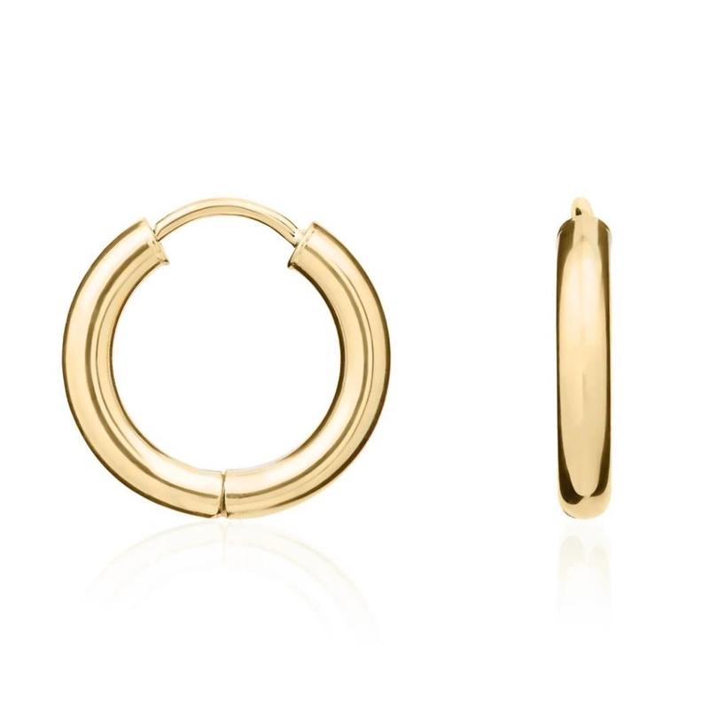 Yellow Gold 9ct Polished Round Hoop Earrings