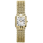 Ladies Gold Plated Square Perle Bracelet Watch