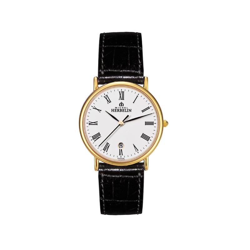 Men's Gold Plated Sonates Strap Watch