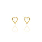 Unique&Co 9ct Yellow Gold Open Heart Stud Earrings
