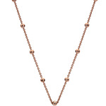 Emozioni Silver With Rose Gold Beaded Cable Chain