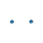 Light Blue Cubic Zirconia Stud Earrings Silver